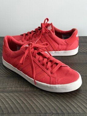 K-Swiss Red Woman’s LOW 93739-645-M Canvas Tennis Shoe Size 8.5